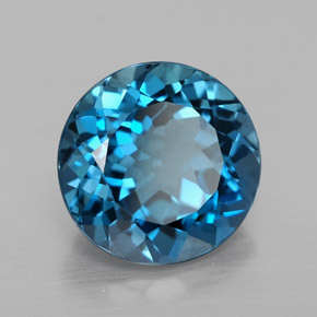 3.30 ct Blue Topaz Stone, Natural Topaz in Round Facet Shape for Sale