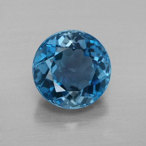 3.49 ct Blue Topaz Gemstone, Topaz Gem in Round Facet Shape for Sale.
