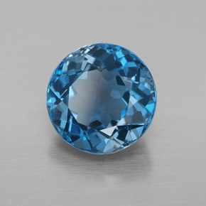 3.49 ct Blue Topaz Stone, Natural Topaz in Round Facet Shape for Sale