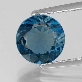 2.53 ct Blue Topaz Gemstone, Topaz Gem in Round Facet Shape for Sale.