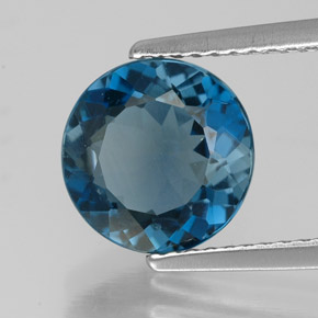 2.53 ct Blue Topaz Stone, Natural Topaz in Round Facet Shape for Sale