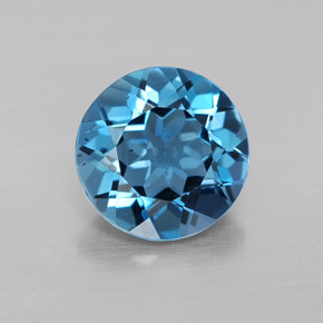 3.12 ct Blue Topaz Gemstone, Topaz Gem in Round Facet Shape for Sale.