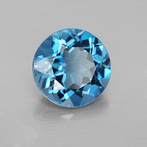3.12 ct Blue Topaz Stone, Natural Topaz in Round Facet Shape for Sale