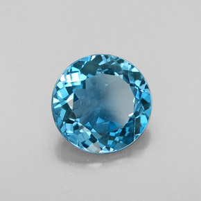 2.77 ct Blue Topaz Stone, Natural Topaz in Round Facet Shape for Sale