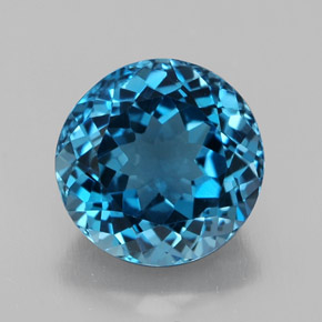 3.32 ct Blue Topaz Gemstone, Topaz Gem in Round Facet Shape for Sale.
