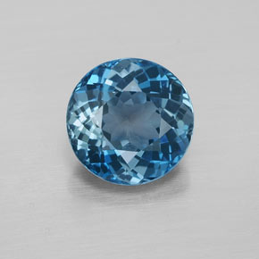2.48 ct Blue Topaz Gemstone, Topaz Gem in Round Facet Shape for Sale.