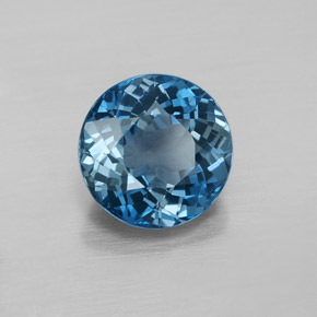 2.48 ct Blue Topaz Stone, Natural Topaz in Round Facet Shape for Sale