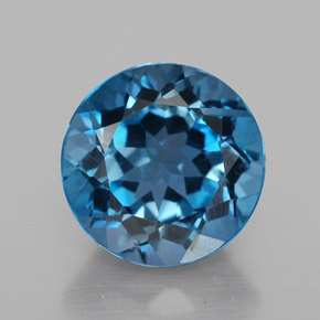 3.57 ct Blue Topaz Gemstone, Topaz Gem in Round Facet Shape for Sale.