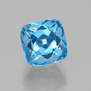 2.67 ct Blue Topaz Gemstone, Topaz Gem in Cushion-Cut Shape for Sale.