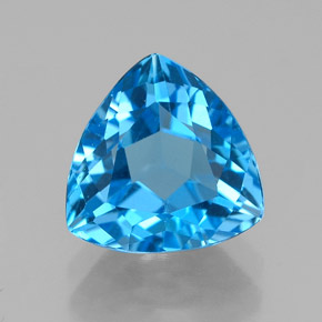 3.24 ct Blue Topaz Gemstone, Topaz Gem in Trillion Facet Shape for Sale.