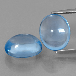 8.51 ct Blue Topaz Gemstone, Topaz Gem in Oval Cabochon Shape for Sale.
