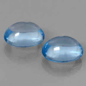 8.51 ct Blue Topaz Stone, Natural Topaz in Oval Cabochon Shape for Sale