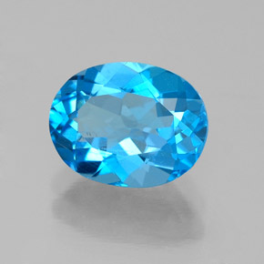 2.26 ct Blue Topaz Stone, Natural Topaz in Oval Facet Shape for Sale