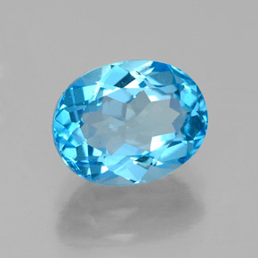 2.64 ct Blue Topaz Stone, Natural Topaz in Oval Facet Shape for Sale