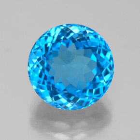 3.72 ct Blue Topaz Gemstone, Topaz Gem in Round Facet Shape for Sale.
