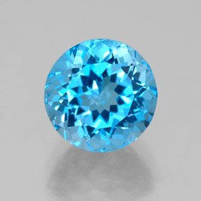2.92 ct Blue Topaz Gemstone, Topaz Gem in Round Facet Shape for Sale.