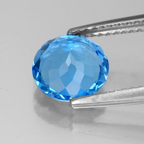 Topaz Gemstone in 8 mm (calibrated) Size for Sale, Topaz Stone in Swiss Blue Color