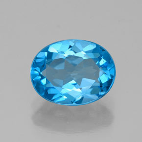 2.17 ct Blue Topaz Gemstone, Topaz Gem in Oval Facet Shape for Sale.