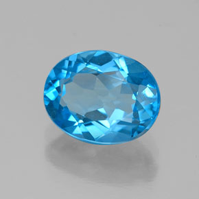 2.17 ct Blue Topaz Stone, Natural Topaz in Oval Facet Shape for Sale
