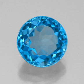 3.50 ct Blue Topaz Stone, Natural Topaz in Round Facet Shape for Sale