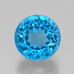 3.50 ct Blue Topaz Gemstone, Topaz Gem in Round Facet Shape for Sale.