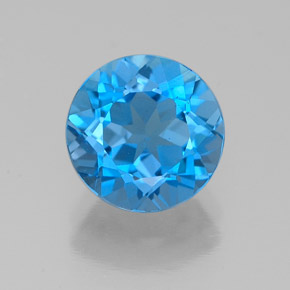 2.28 ct Blue Topaz Gemstone, Topaz Gem in Round Facet Shape for Sale.