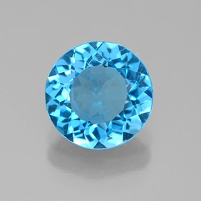 2.07 ct Blue Topaz Gemstone, Topaz Gem in Round Facet Shape for Sale.