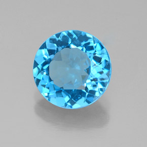 2.07 ct Blue Topaz Stone, Natural Topaz in Round Facet Shape for Sale