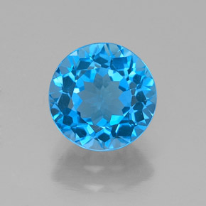 2.14 ct Blue Topaz Gemstone, Topaz Gem in Round Facet Shape for Sale.
