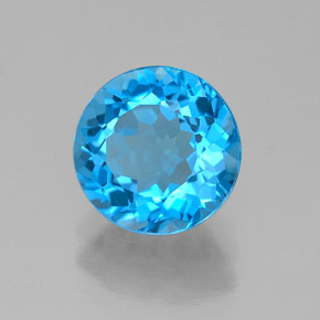 2.14 ct Blue Topaz Stone, Natural Topaz in Round Facet Shape for Sale