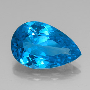 9.25 ct Blue Topaz Gemstone, Topaz Gem in Pear Facet Shape for Sale.