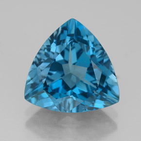 5.58 ct Blue Topaz Gemstone, Topaz Gem in Trillion Facet Shape for Sale.