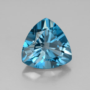5.28 ct Blue Topaz Stone, Natural Topaz in Trillion Facet Shape for Sale