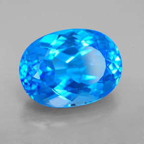 11.54 ct Blue Topaz Stone, Natural Topaz in Oval Facet Shape for Sale