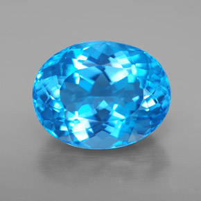 8.09 ct Blue Topaz Gemstone, Topaz Gem in Oval Facet Shape for Sale.