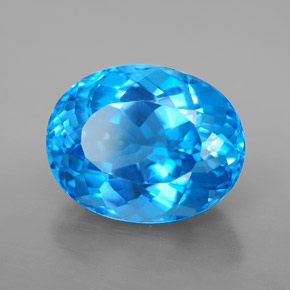 8.09 ct Blue Topaz Stone, Natural Topaz in Oval Facet Shape for Sale
