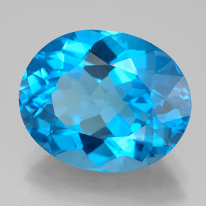 12.69 ct Blue Topaz Stone, Natural Topaz in Oval Facet Shape for Sale