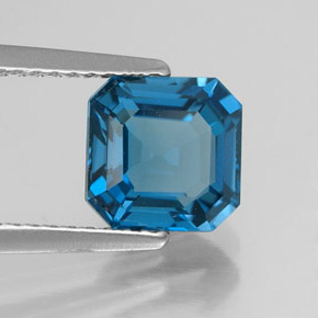 2.25 ct Blue Topaz Stone, Natural Topaz in Octagon Facet Shape for Sale