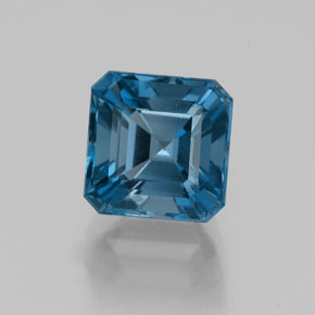 2.61 ct Blue Topaz Gemstone, Topaz Gem in Octagon Facet Shape for Sale.