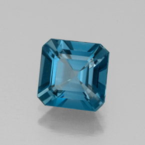 1.75 ct Blue Topaz Stone, Natural Topaz in Octagon Facet Shape for Sale