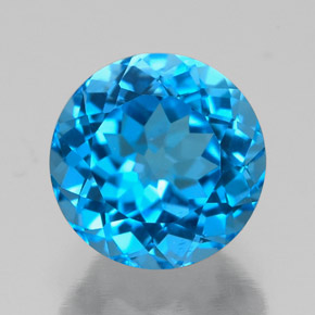 2.49 ct Blue Topaz Gemstone, Topaz Gem in Round Facet Shape for Sale.