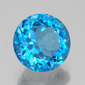 2.49 ct Blue Topaz Stone, Natural Topaz in Round Facet Shape for Sale
