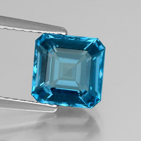 2.16 ct Blue Topaz Stone, Natural Topaz in Octagon Facet Shape for Sale