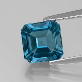 2.19 ct Blue Topaz Gemstone, Topaz Gem in Octagon Facet Shape for Sale.