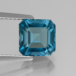 2.19 ct Blue Topaz Stone, Natural Topaz in Octagon Facet Shape for Sale
