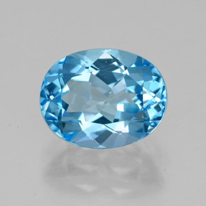 2.50 ct Blue Topaz Gemstone, Topaz Gem in Oval Facet Shape for Sale.