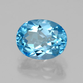2.50 ct Blue Topaz Stone, Natural Topaz in Oval Facet Shape for Sale