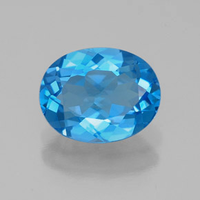2.16 ct Blue Topaz Gemstone, Topaz Gem in Oval Facet Shape for Sale.