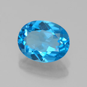 2.16 ct Blue Topaz Stone, Natural Topaz in Oval Facet Shape for Sale