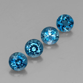 4.37 ct Blue Topaz Stone, Natural Topaz in Round Facet Shape for Sale
